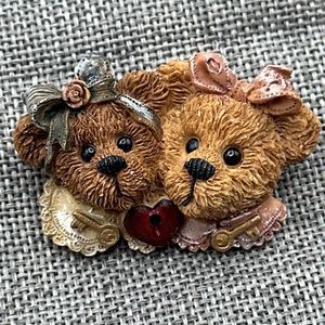 Bearwear Bailey and‎ Becky Diary Secrets Lapel Pin by Boyds Bears #027